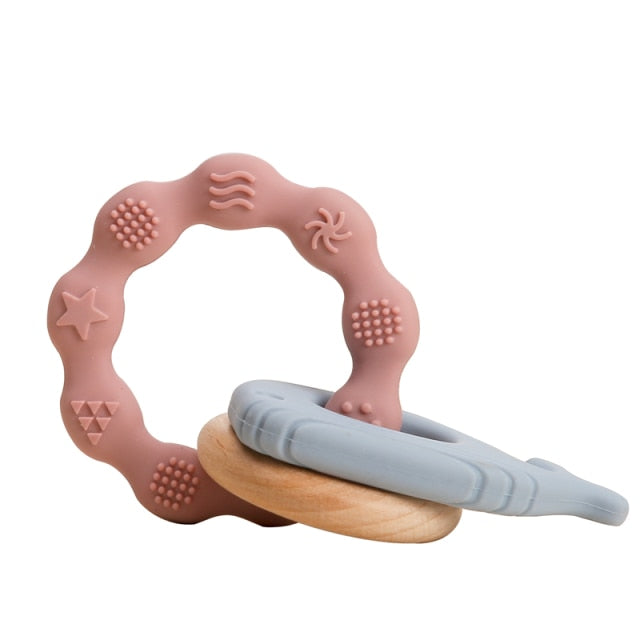 Silicone & Wood Rattle