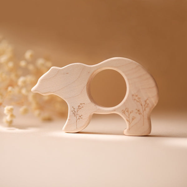 Wooden Animal Teething Ring