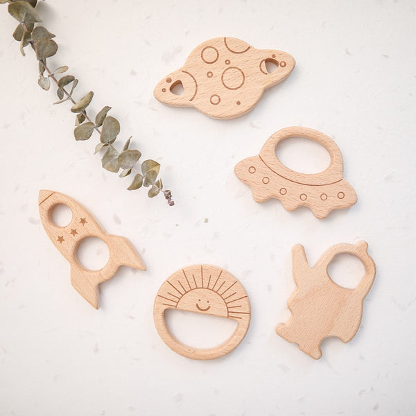 Wooden Space Teething Ring