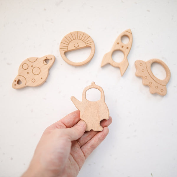 Wooden Space Teething Ring